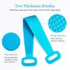 Inmorven Extended 76 cm/30 inches Back Scrubber Silicone Shower Brush Body Brush Exfoliating Body Scrubber for Men and Women, Spa Massage Skin Care Tool, Long Lasting and Easy to Clean.(Blue)