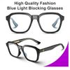 Oversized Square Blue Light Blocking Glasses Computer Black Frame Eyewear