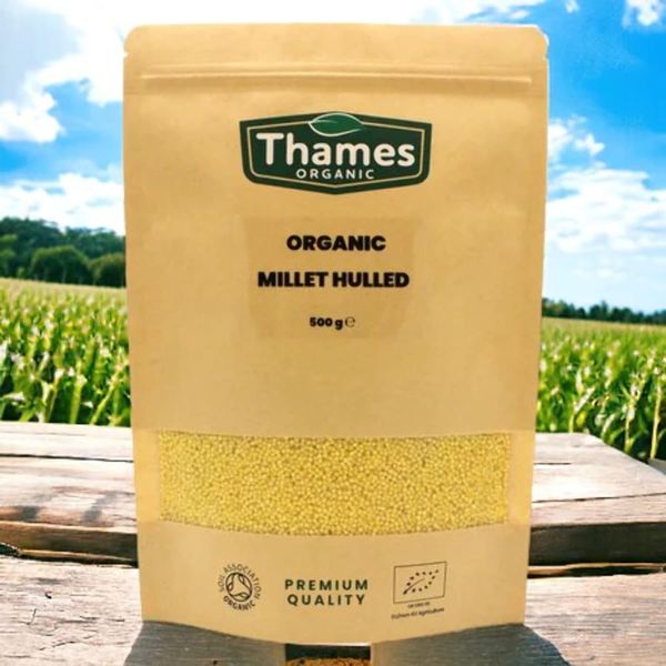 Organic Millet Hulled 500g - Delicious Grain, Certified Organic, Raw, GMO Free, Whole Grain, Vegan, High Fibre - Thames Organic