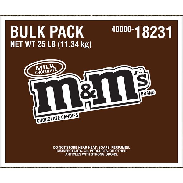 M&M's M&Ms Milk Chocolate Candy 25lb Bulk Box, 25 Ounce