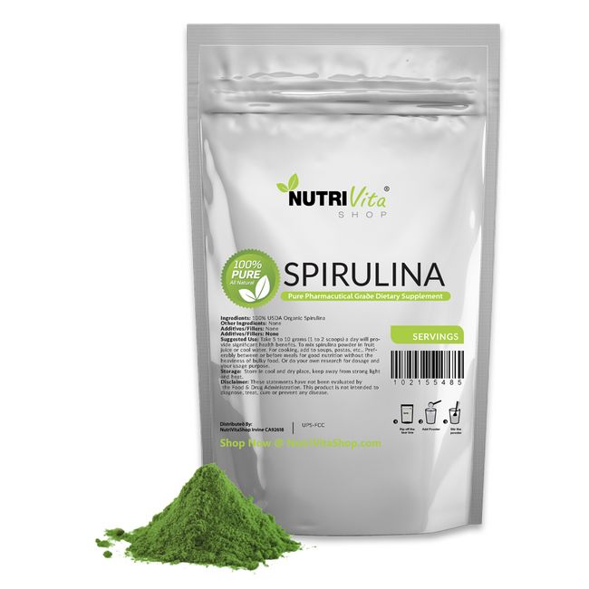 2.2 lb (1000g) NEW 100% PURE SPIRULINA POWDER ORGANICALLY GROWN nonIRRADIATED