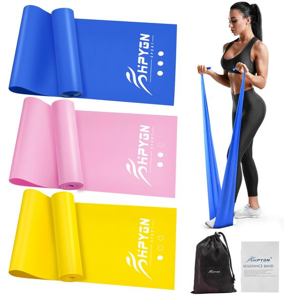 Resistance Bands, Elastic Exercise Bands 6.9 ft Long Stretch Bands for Physical Therapy Yoga Pilates at Home, for Workout, Strength Training, Yoga, Pilates, Physical Therapy