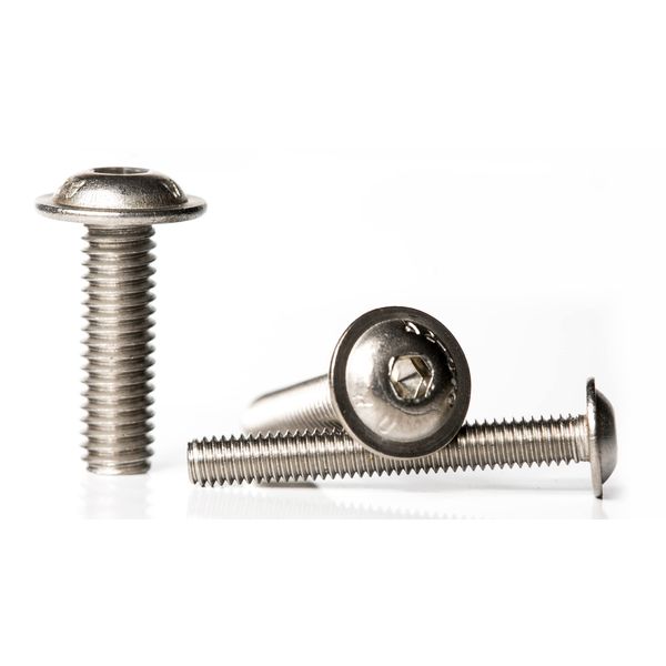 A2 Stainless Steel Flanged Button Head Screws Bolts Allen Socket with Collar (Pack of 20) (M4 x 25mm)