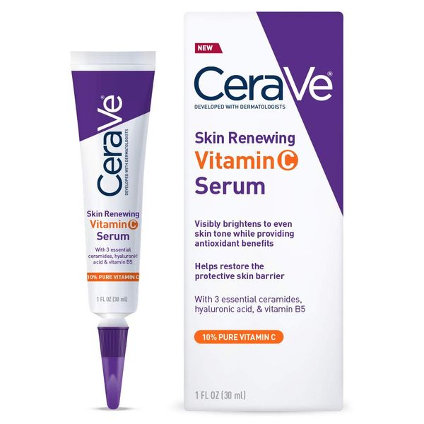 CeraVe Vitamin C Serum with Hyaluronic Acid | Skin Brightening Serum for Face with 10% Pure Vitamin C | Fragrance Free | 1 Fl. Oz