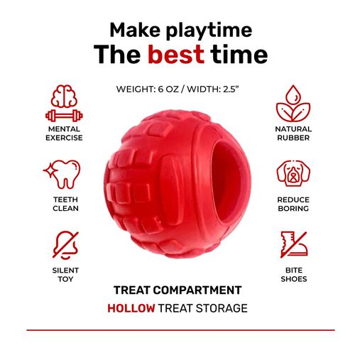 Dog Chew Toys for Aggressive Chewers - Treat Dispensing Chew Ball Interactive Small Medium Dog Puzzle Toys, Dog Chew Enrichment Toys for Boredom and Brain Stimulating Game Keeps Them Engaged