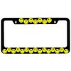 Smiley Face (Design 2) Black Metal License Plate Frame