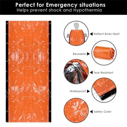 Emergency Sleeping Bag Heavy Duty Tear Resistant Mylar Foil Heat Retention