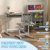 Height Adjustable Kids Desk and Chairs Set with Tilt Desktop, Gray