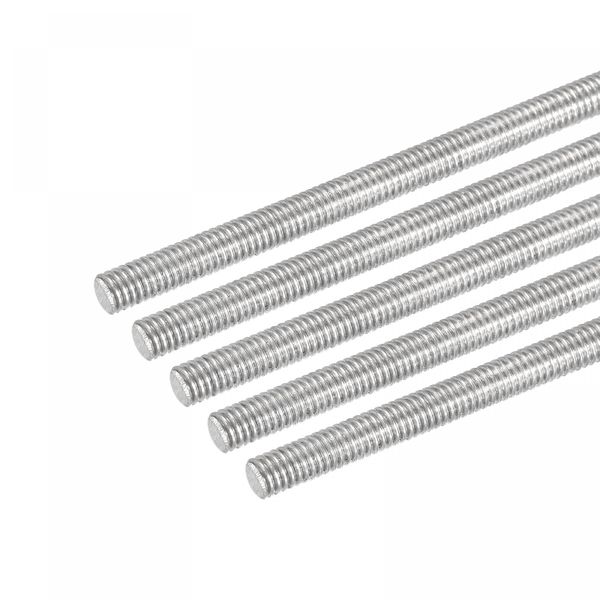 sourcing map 5 Pack M4 x 120mm Fully Threaded Rod 304 Stainless Steel Right Hand Threads Rod Bar Studs Clamps and U-Bolts