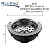 RV Sink Basket Strainer Stainless Steel 3 1/2" (2)