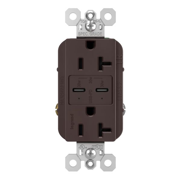 Pass & Seymour TR20USBPDDB Power Delivery USB Outlet, Dark Bronze