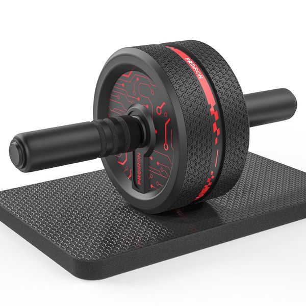 PROIRON Bauchroller, Bauchtrainer ab Roller, Bauchmuskeltrainer ab Wheel Set mit Kniematte, Bauchmuskeltraining Kits für Männer und Frauen, Abdominal Roller für Bauchübungen & Bauchtraining-schwarz