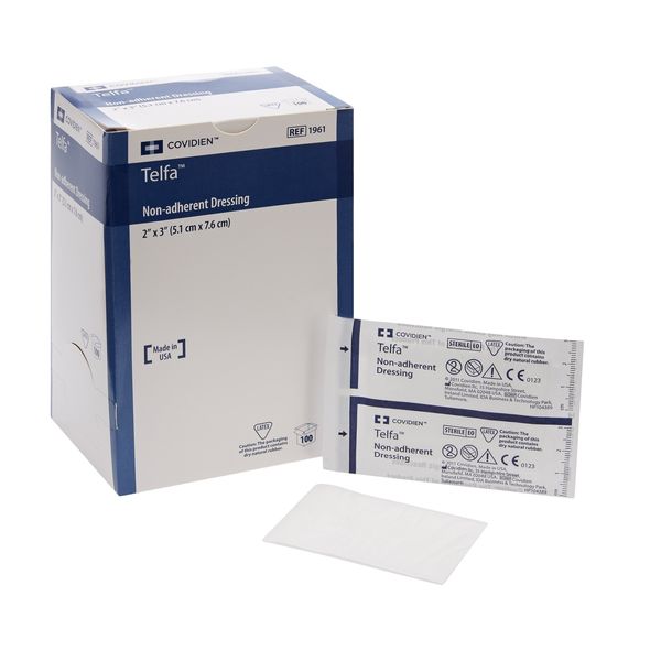 Telfa Ouchless Sterile Non-Adherent Dressing Rectangle 2 x 3" 1961 100 per Box