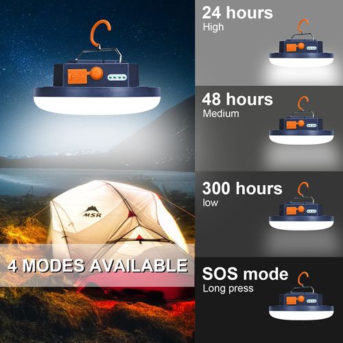 IODOO 10000mAh 4000LM Flashlight Portable LED Camping Lantern Rechargeable Light 30W with Magnet , IPX4 Waterproof Tent Light Power Failure Emergency Survival Kits for Snowstorm Christmas Gift