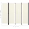 CHARMMA 4-Panel Room Divider Cream White 78.7"x70.9"