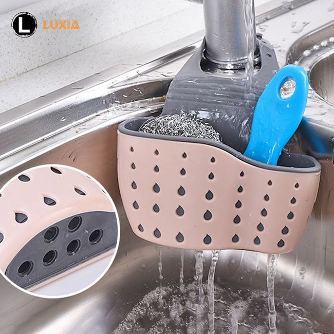 Kitchen Bathroom Sponge, Soap Silicone Hanging Organizer for