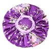 Satin Bonnet Silk Bonnet for Braids Sleeping Long Curly Hair Bonnet Satin Sleep Cap for Women XL Large Satin Sleep Bonnets (X-Large Floral Purple)