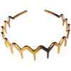 tortoiseshell plastic zig zag wide tooth aliceband headband