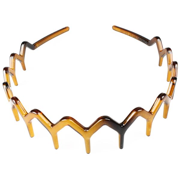 tortoiseshell plastic zig zag wide tooth aliceband headband