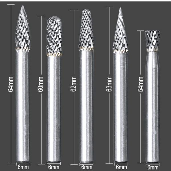 Wolfride 10 Pcs Router Bit, Carbide Bar, 0.2 inch (6 mm) Shaft, 0.2 inch (6 mm), Blade Width 0.2 inch (6 mm), Drill Bit, Rotary Tool, Tungsten Steel Carbide Bar, Stand-alone Packaging