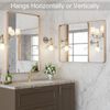 24"x36" Gold Bathroom Mirror - Elegant Rounded Rectangle Frame, Rustproof Design