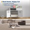 White Hidden Cat Litter Cabinet w/Ventilation & Mat, Dog Proof End Table Storage