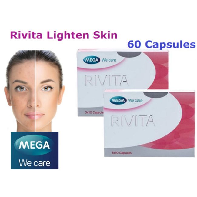 (60 Caps) Rivita Lighten Whiten Skin Prevent Damage UV Exposure Whitening Bright