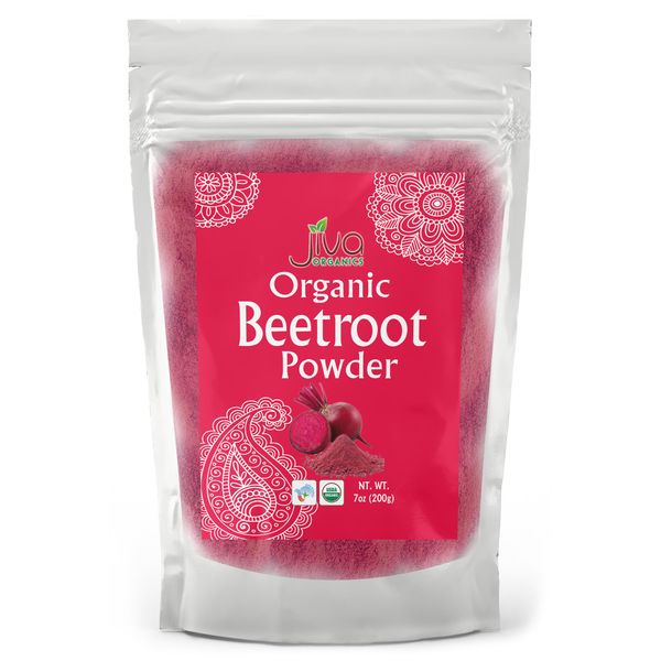 Jiva Organics Beet Root Powder 7 Oz Bag - for Baking & Smoothies - Pure & Natural, Non-GMO, Vegan