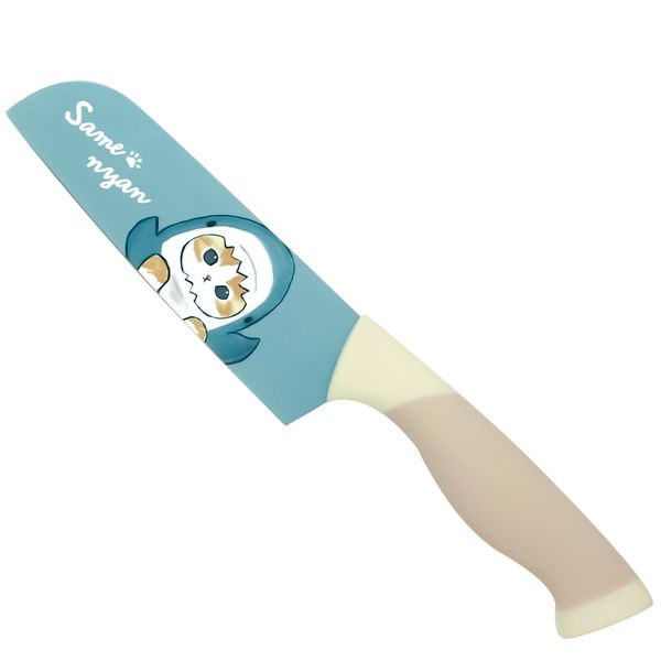 mofusand 53-3014 Color Santoku Knife [Shark Nyan] (Blade Length: Approx. 5.5 inches (14 cm)