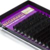 NAGARAKU Flat Lash Eyelash Extensions with 2 Bristles for Eye Volume, Soft Lightweight Natural Finish Thickness 0.15mm /D Curl Length 8mm ~ 12mm Mixed / 12 Rows