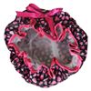Bowbear Women's Stylish & Fun Satin Shower Caps, Hearts Pink Bow