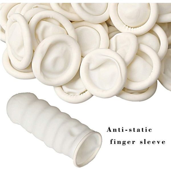 Creativity Point Finger Cot, approxi 150pcs Latex Anti-Static Finger Covers Finger Tip Rubber Protect Keeping Dressing Dry and Clean Disposable Finger Gloves White