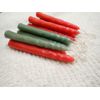 Candles 4" Hand Dipped 6 Joined Pairs, primitive taper vintage