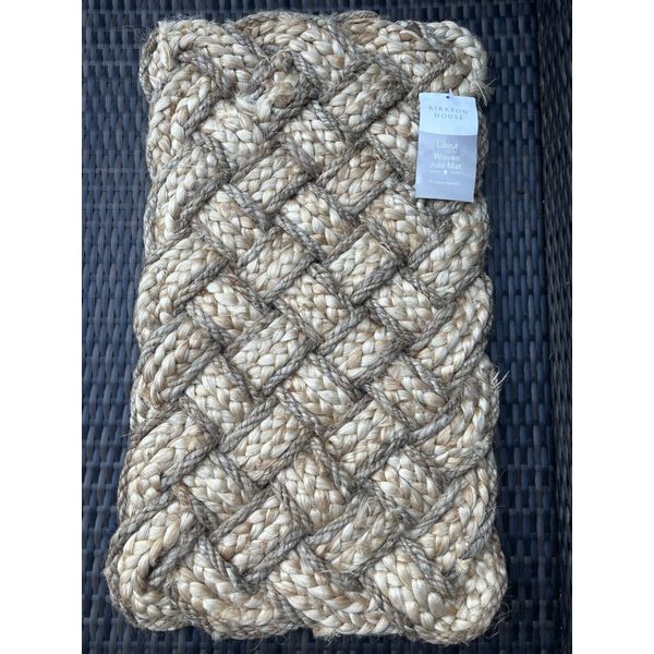 Aldi Kirkton House Woven Jute Indoor Floor Door Mat Rug Rectangle 65x45cm NEW