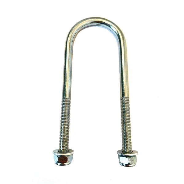 U Bolt Round M8 Thread 50mm Inner Width x 150mm Length with Hex Nuts and Washers (2)