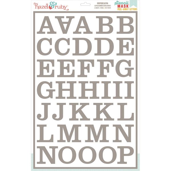 Hazel and Ruby 12 x 8-inch Boutique Alpha Stencil Mask, Pack of 2
