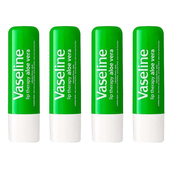 4 Vaseline Lip Therapy Aloe Vera with petroleum jelly Free 1 Total 5 Lip Therapy