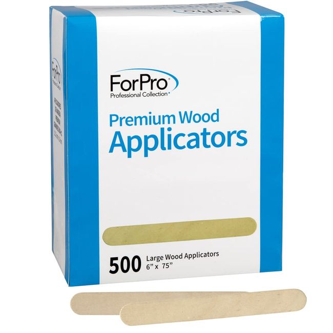 ForPro Premium Wood Applicators, Non-Sterile, Hair Removal Waxing Sticks, Large, 6â€ L x .75â€ W, 6 Inch, 500 Count (Pack of 1)