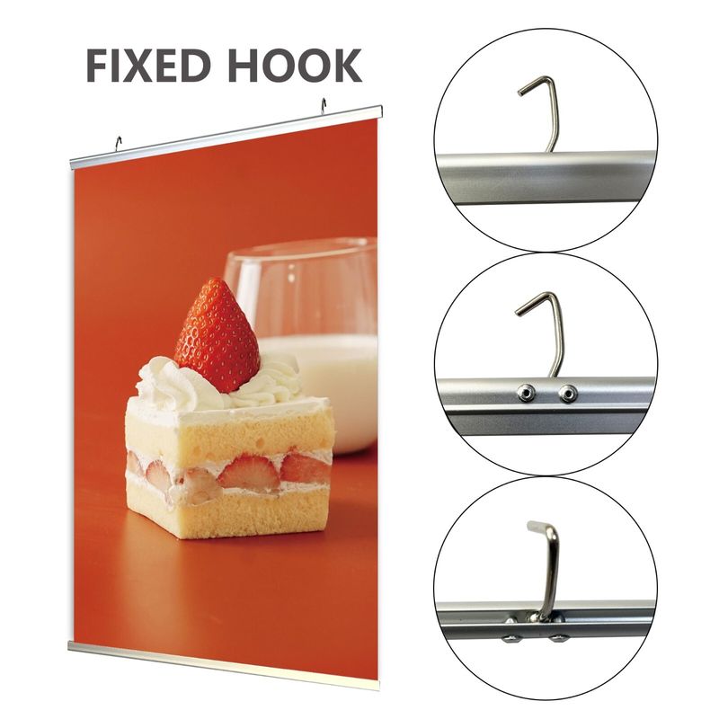 Aluminum Sign Banner Hanger Poster Gripper Wall Rail with Two Rails 36 ...
