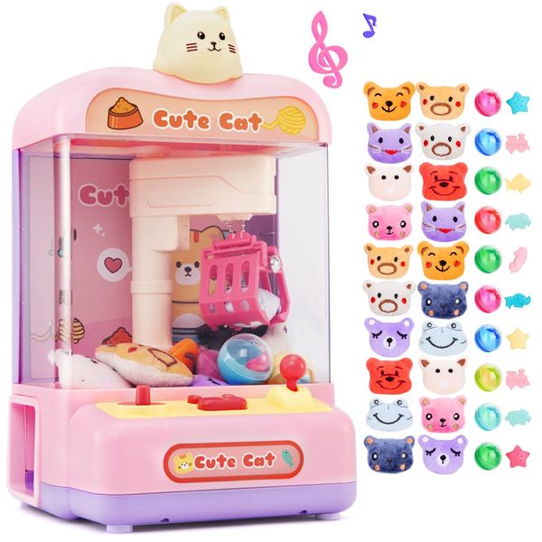 Meland Claw Machine - Mini Claw Machine for Kids Vending Machine Toys with Claw Machine Prizes & Sound Birthday Gift Toys for Girls Age 3+