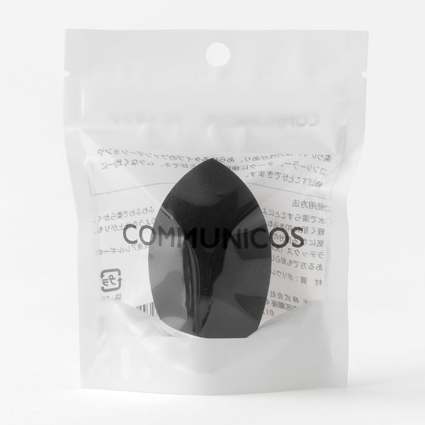 Comnikos 3D Sponge Makeup Sponge, Black, Wet and Dry Use, Drop Type