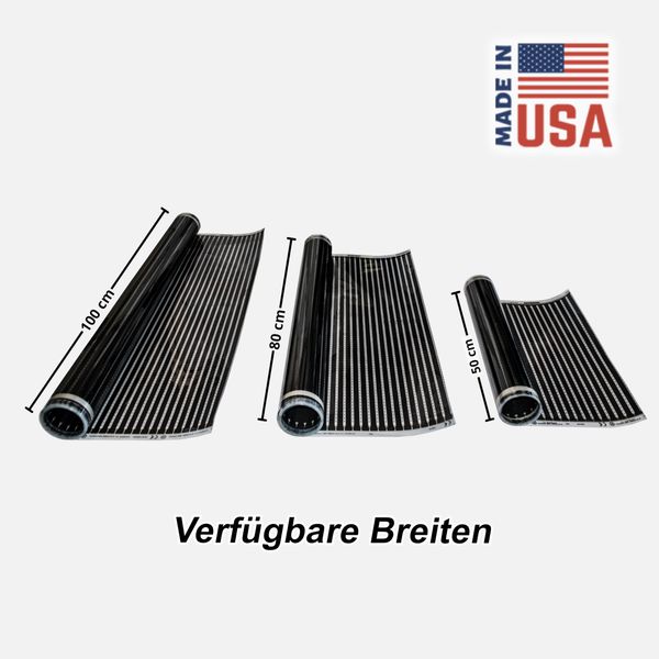 Calorique Infrarot Heizfolie Elektrische Fußbodenheizung 50 cm Set 150 W/m² 2,0 m² - effiziente und kostengünstige Heizung für Neubau oder Altbau-Sanierung [Energieklasse A+++]
