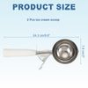 sourcing map 2 Pcs Cookie Scoops, Ice Cream Scoop with Trigger for Baking Cookie Dough Rice Pudding Kitchen Gadget, White