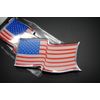 (1) AMERICAN FLAG ABS CHROME 3D CAR EMBLEM DECAL STICKER LOGO