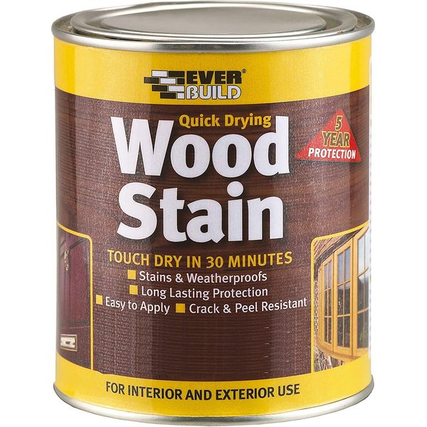 Everbuild Satin Wood Stain – Indoor And Outdoor Use – Weatherproof – UV-Resistant – Quick Drying – Solvent Free – Teak – 250ml