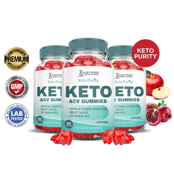 Keto Purity ACV Gummies 1000MG Apple Cider Vinegar 180 Gummys