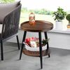 Small round Side Table, 2-Tier Mid Century Modern Side Table, round End Table Sm