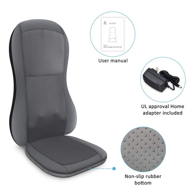 Comfier Shiatsu Neck Back Massage Seat Cushion with Heat,(Colored pack