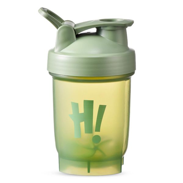 hzbaiyi Protein Shaker Bottle with Mixing Ball Leakproof Flip On Lid Plastic Workout Water Bottle Secure Drink Flip Cap Protein and Supplement Shaker 400ml