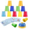 SEISSO Quick Stacking Cups, Stack Cups Set Engaging Educational Speed Training Cup Stacking Set for Kids Games, 30 Stack Cups with 54 Challenge Cards, 1 Bell